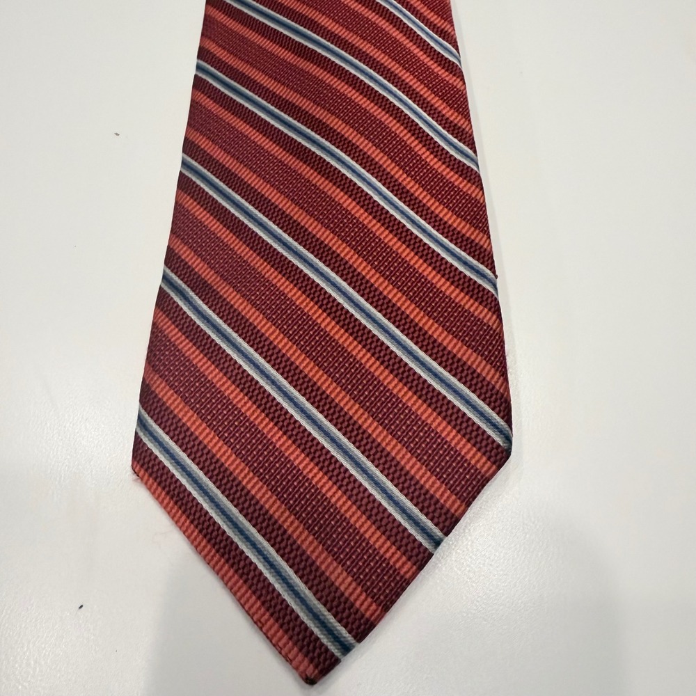 Robert Talbott Best of Class Nordstrom Mens Silk Tie Red Blue Orange Striped USA